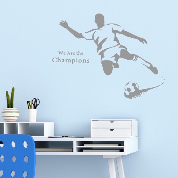 Veselá Stena Samolepka Futbalista Farba: šedá, Veľkosť: 80 x 60 cm