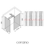CERANO - Sprchová zástena Walk-in Onyx TL/P - 10 mm - hranatá vzpera - čierna matná, transparentné sklo - 100x100x200 CER-8050BD8859