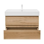 Kúpeľňová skrinka 2 zásuvková s umývadlom SAT B-Way 99x50x45 cm dub mat BWAY2100OAKU2BBI BWAY2100OAKU2BBI