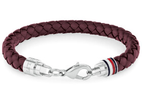 Tommy Hilfiger Elegantný pánsky náramok z červenej kože 2790547