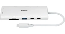 D-Link DUP-A01 sivá / USB-C hub / 10v1 / 2x HDMI 4K / 60 Hz / 2x USB-C / 2x USB-A / RJ-45 / PD 100W / SD/microSD (DUP-A01)