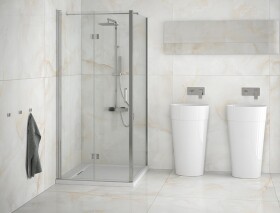 BESCO - Pevná stena EXO-CH - FARBA rámu - Chróm / Leštený hliník (ALU), Rozmer A - 80, Rozmer C - 190, Smer zatvárania - Univerzálne Ľavé / Pravé, Výplň - Číre bezpečnostné sklo - 6 mm BCEXOCH80CC