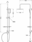 MEXEN/S - Sprchový stĺp T54 čierna / chróm 798545493-71