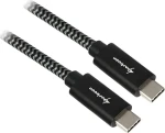 Sharkoon USB-C 3.2 Gen 2 čierna, šedá / USB kábel USB-C - USB-C / Opletený / Hliníkové konektory / 0,5 m (4044951027057)