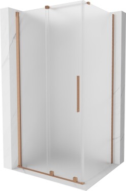 MEXEN/S - Velár sprchovací kút, posuvné dvere 130 x 80, dekor, meď kartáčovaná 871-130-080-31-65