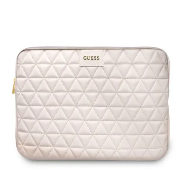 GUESS Quilted púzdro pre notebook 13 ružová / EKO koža (3700740471579)