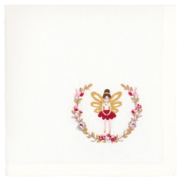 GREEN GATE Vyšívaný obrúsok Cindarella White 40 × 40 cm