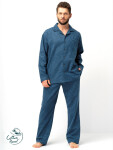 Pánske pyžamo Key MNS 815 B25 dĺžka/r M-2XL so zipsom tmavě modrá M