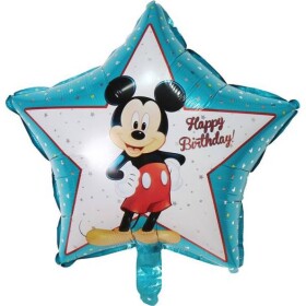 Fóliový balón v tvare hviezdy Mickey modrý 46 cm - Cakesicq - Cakesicq