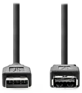 Nedis čierna / Predlžovací kábel USB / USB-A - USB-A / USB 3.2 Gen 1 / 5 Gbps / 2 m (CCGL61010BK20)