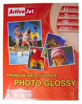Activejet Fotopapier A4 lesklý 180 g/m2 20 listov / Fotopapier / A4 / Lesklý / Atramentová tlač (AP4-180G20)
