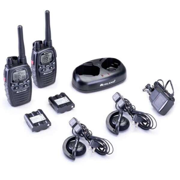 Midland G7 Pro 2er Kofferset, PMR446 Doppelstandlader, MA24-L Headsets C1090.18 PMR rádiostanica/vysielačka sada 2 ks; C1090.18