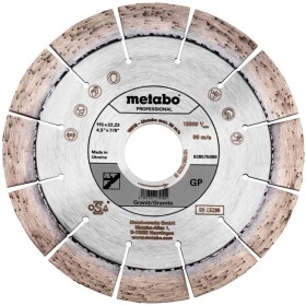 Metabo 628575000 diamantový rezný kotúč Priemer 115 mm Ø otvoru 22.23 mm 1 ks; 628575000