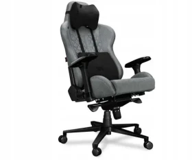 Yumisu 2050 Material šedo-čierna / Herná stolička / látka / nastaviteľné / pojazdné kolieska / nosnosť 150 kg (Y-2050-LB-M)