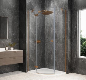 POLYSAN - GLOBE COPPER MATT štvrťkruhová sprchová zástena 1000x900, číre sklo, ľavá GB2190LPG
