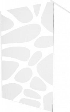 MEXEN/S - KIOTO Sprchová zástena WALK-IN 100 x 200, transparent/biely vzor 8 mm, biela 800-100-101-20-97