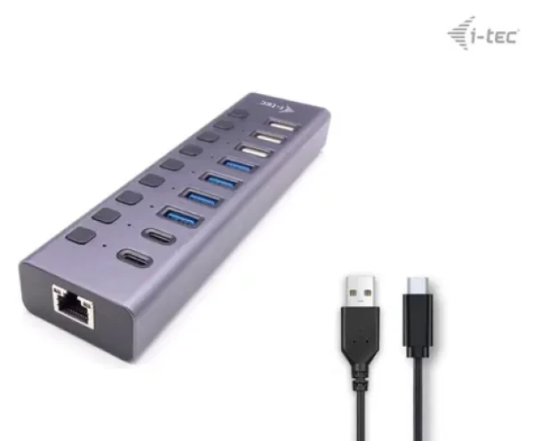 I-TEC Charging Hub 9 Port LAN / USB hub / RJ-45 / USB-C / napájací adaptér 60W (CACHARGEHUB9LANUK)