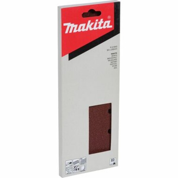 Makita P-31843 / Brúsny papier na drevo | kov | kameň / suchý zips / K60 / Rozmery 93x230 mm / dierovaný / 10 ks (P-31843)