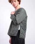 Taion Unisex Military W-Zip V-Neck Down Jacket OLIVE M