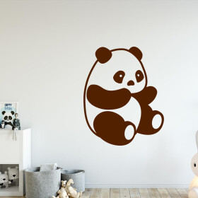 Veselá Stena Samolepka Roztomilá panda Farba: hnedá, Veľkosť: 100 x 80 cm