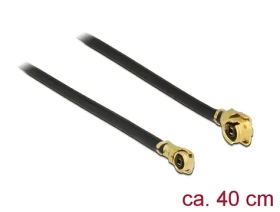 DeLock MHF (M) - MHF IV/HSC MXHP32 (M) 0,4 m čierna / Anténny kábel / 50 Ohm / 1.13 / Uhlové konektory (89650)