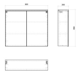 COMAD - Zrkadlová skrinka 80cm 2 dvierka BALI biela 5907611647530