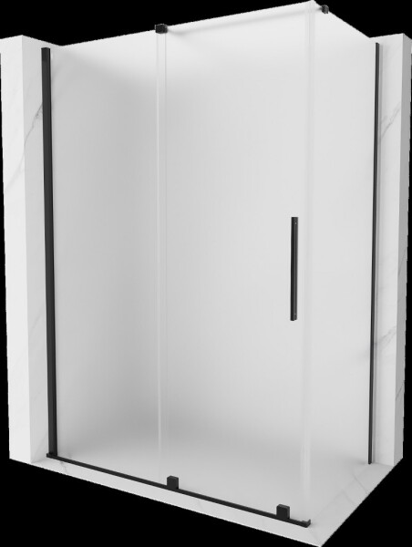 MEXEN/S - Velár sprchovací kút, posuvné dvere 140 x 85, dekor, čierna 871-140-085-31-70