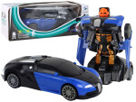 Mamido Auto-Robot 2v1 Bugatti Modré so Svetelnými Efektmi