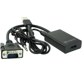MicroConnect Converter s USB a audio jackom VGA (M) - HDMI (F) čierna (MONGGHDMI)
