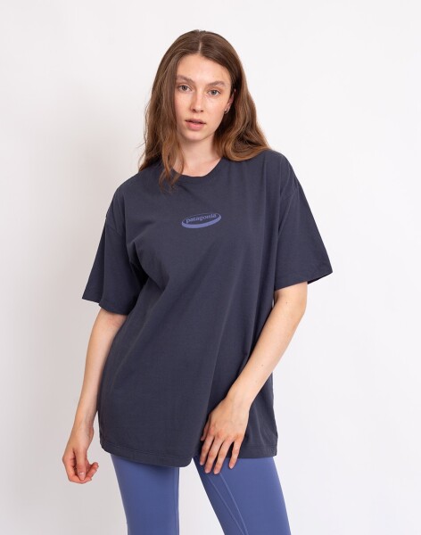 Patagonia W's '95 Oval Logo Oversized T-Shirt Smolder Blue XS