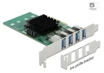 DeLock PCIe x4 / Radič USB / 4X USB 3.0 Typ-A / Nízkoprofilový (89048)