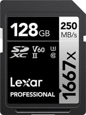 Lexar Professional 1667x SDXC 128 GB / V60 / U3 / Class 10 / Rýchlosť čítania až: 250 MBs / Rýchlosť zápisu až: 120 MBs (LSD128CB1667)