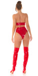 Sexy Koucla Latex look bandeau top with zip red L