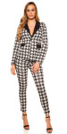 Sexy blazer in houndstooth pattern blackwhite