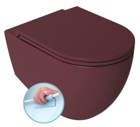 ISVEA - INFINITY závesná WC misa, Rimless, 36,5x53cm, Matná maroon Red 10NF02005-2R