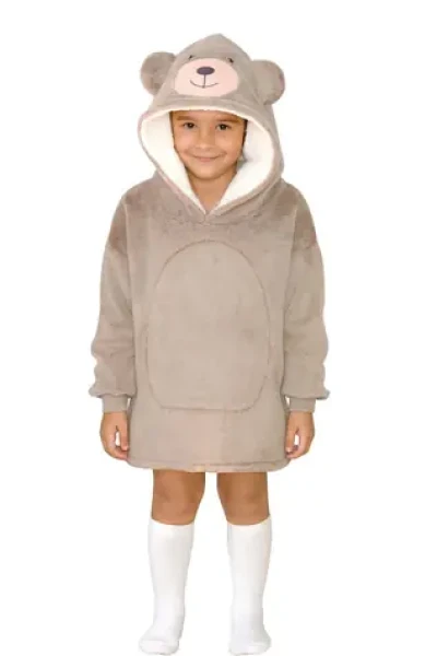 Cozy Noxxiez CH308 Medveď - hrejivá televízna mikinová deka s kapucňou pre deti 3 - 6 rokov (20-CH308)