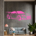 Veselá Stena Samolepka Audi Auto Farba: fialová, Veľkosť: 100 x 40 cm