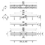 HOPA - Odtokový žľab STANDARDline NEREZ 2v1 (vloženie dlažby) - Rozmer A - 90 cm, Variant roštu - Klasszik OLPZLABST89K