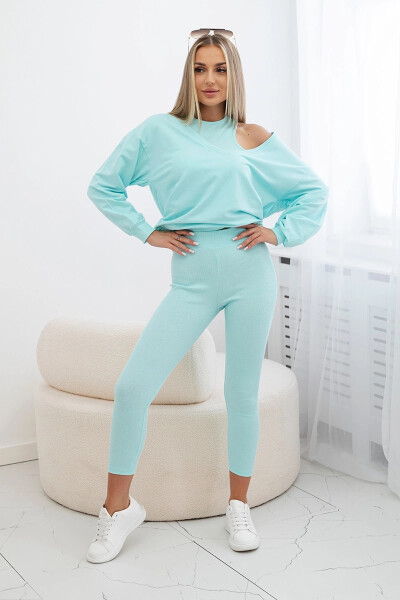 3dielny set mikina + top + legíny mint UNI