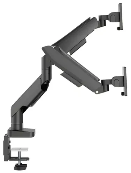 LC-Power LC-EQ-A34B-D / Stolový držiak pre 2 monitory / do 34" / VESA 75x75, 100x100 / nosnosť 20 kg / čierna (LC-EQ-A34B-D)