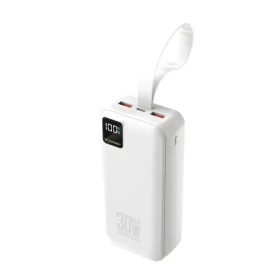 Wozinsky W8-W biela / Powerbanka / 30000 mAh / 30W / 2x USB-A + USB-C / LED svietidlo