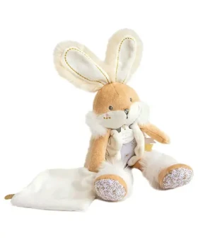 Doudou Darčeková sada - Plyšový zajačik s dečkou 31 cm béžový