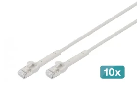 Digitus CAT 6A šedá / Patch kábel / F/FTP / RJ-45 / 0,3 m / 10 ks (DK-1632-A-003B-10)