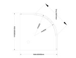 AQUALINE - ARLETA štvrťkruhová sprchová zástena 800x800, číre sklo HLS800Y