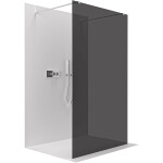 CERANO - Sprchová zástena Walk-in Onyx Duo Ľ/P - 8 mm - hranatá vzpera - chróm, grafitové sklo - 100x200 CER-8050BD1763