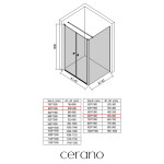 CERANO - Sprchovací kút Antelo L - Ľ/P - 6 mm - čierna matná, transparentné sklo - 80x60 - otočný CER-666469