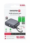 Swissten 22013939 10000mAh strieborná / Powerbanka s integrovanými káblami / 2x USB-C + Lightning (22013939)
