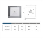 H K - WHITE STAR sprchová vanička z liateho mramoru, štvorec, 90x90x3 cm SE-WHITESTAR9090SET