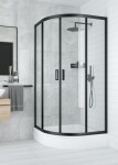 DEANTE - Funkia čierna - Sprchovací kút, polguľatý, 90x90 cm KYP_N51K