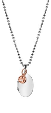 Hot Diamonds Hravý strieborný bicolor náhrdelník s diamantom Memories DP879 (retiazka, prívesok)